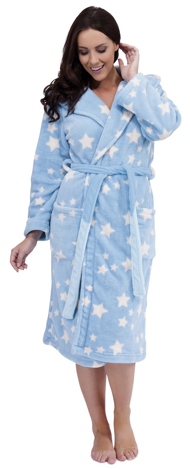 Womens Luxury Soft Fleece Long Robes Dressing Gown Housecoat Ladies UK
